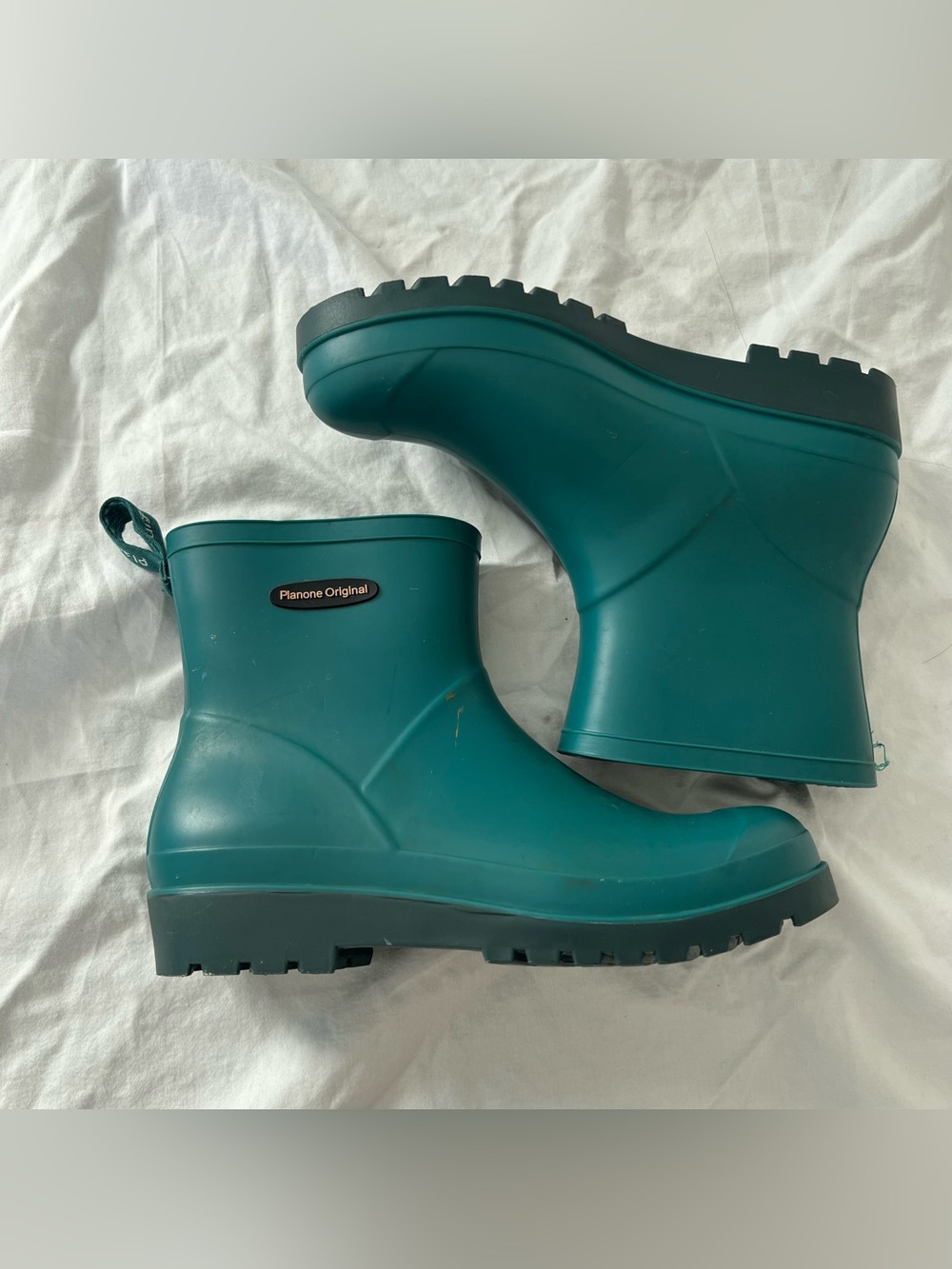 Planone Original green rain boots // size 8